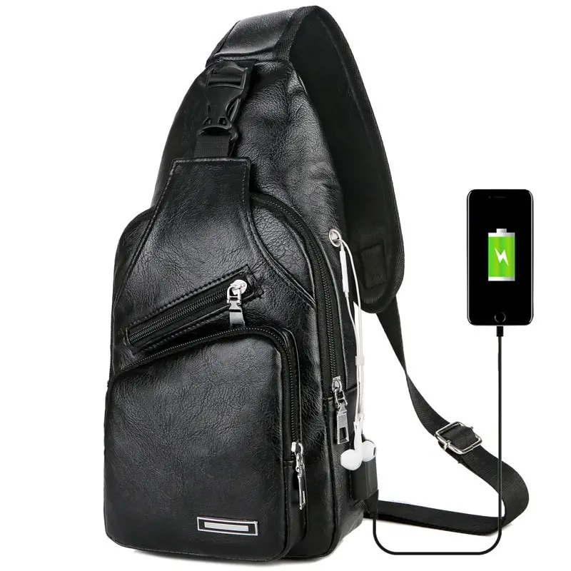 Expandable anti-theft chest bag with USB port | Braxton