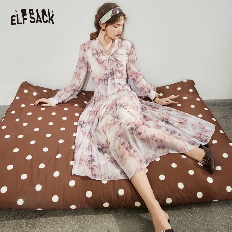 elfsack-bow-chiffon-abiti-floreali-donna-2023-primavera-vita-manica-lunga-vestito-quotidiano