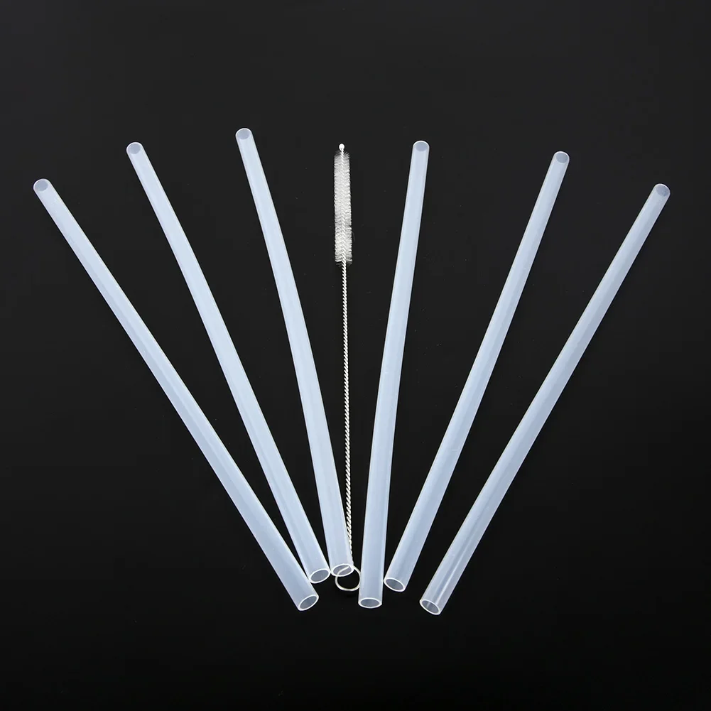 1 Set Outdoor Riding Straw Accessories Replacement 6x Straws +1x Cleaning Brush Set For Hydro Flask Wide Mouth Bottle Outdoor Straw Accessories Set