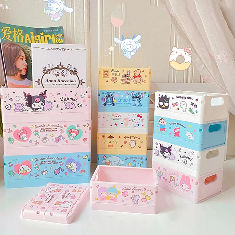 Sanrio Storage Box Kawaii My Melody Cinnamoroll Anime Cartoon Cute Student  Dormitory Household Cosmetics Drug Storage Toys Girls - AliExpress