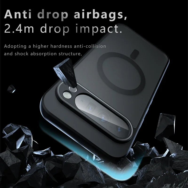 Magsafe phone case for Google Pixel 9 Pro XL Business Matted Magnetic Airbag Anti-fall Protective Case for Pixel9