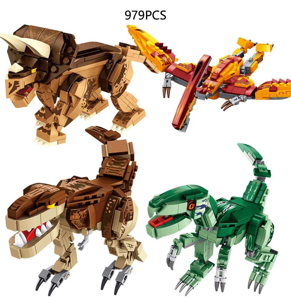 moc tecnologia jurássico parque indominus rex dinossauros mundo blocos de construção mosasaur dragão modelo tijolos crianças brinquedo