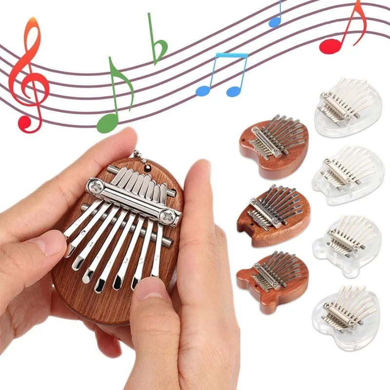 

Деревянное мини-пианино Kalimba с 8 клавишами, портативное изысканное Пальчиковое пианино, прозрачный музыкальный инструмент Mbira для начинающих и детей