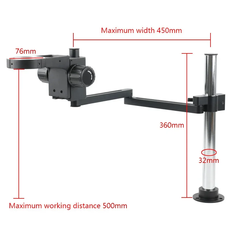 Adjustable Articulating Arm Clamp Microscope Bracket 50mm Ring Holder C Mount Zoom Lens Tripod Solder Video Camera Folding Stand microscope arm stand video microscope stand