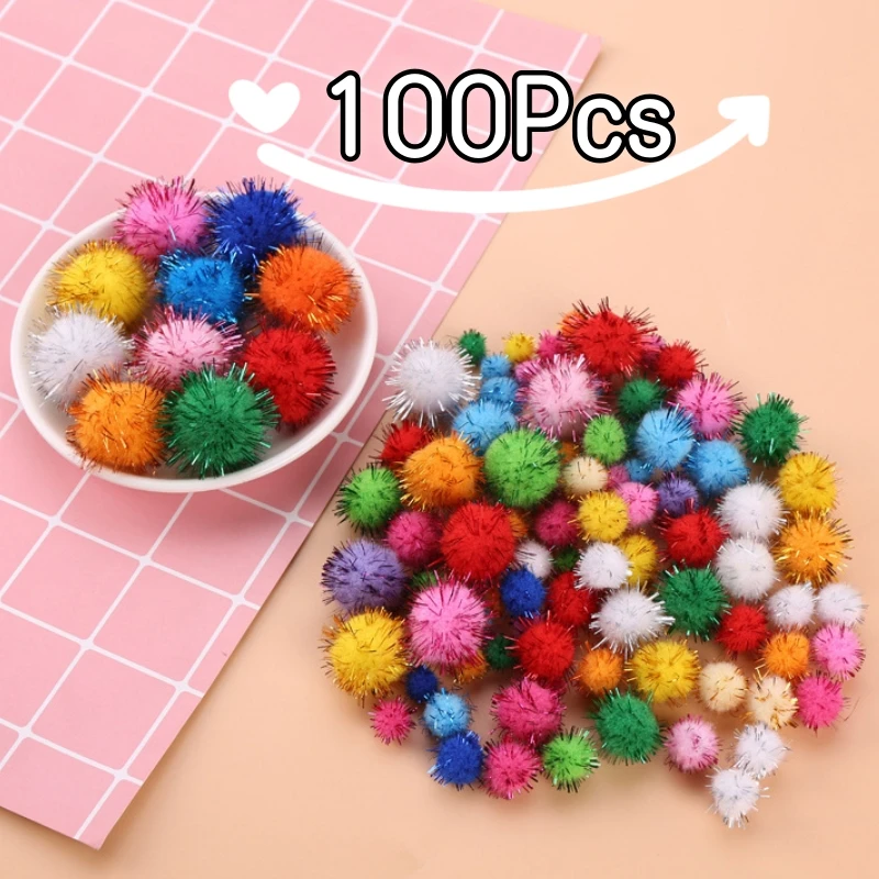 Bolas De Pompón Multicolor - 300 Unidades En 2 Tamaños (17 Mm Y 21.5 Mm) | Para Manualidades, Sombreros Y Decoración
