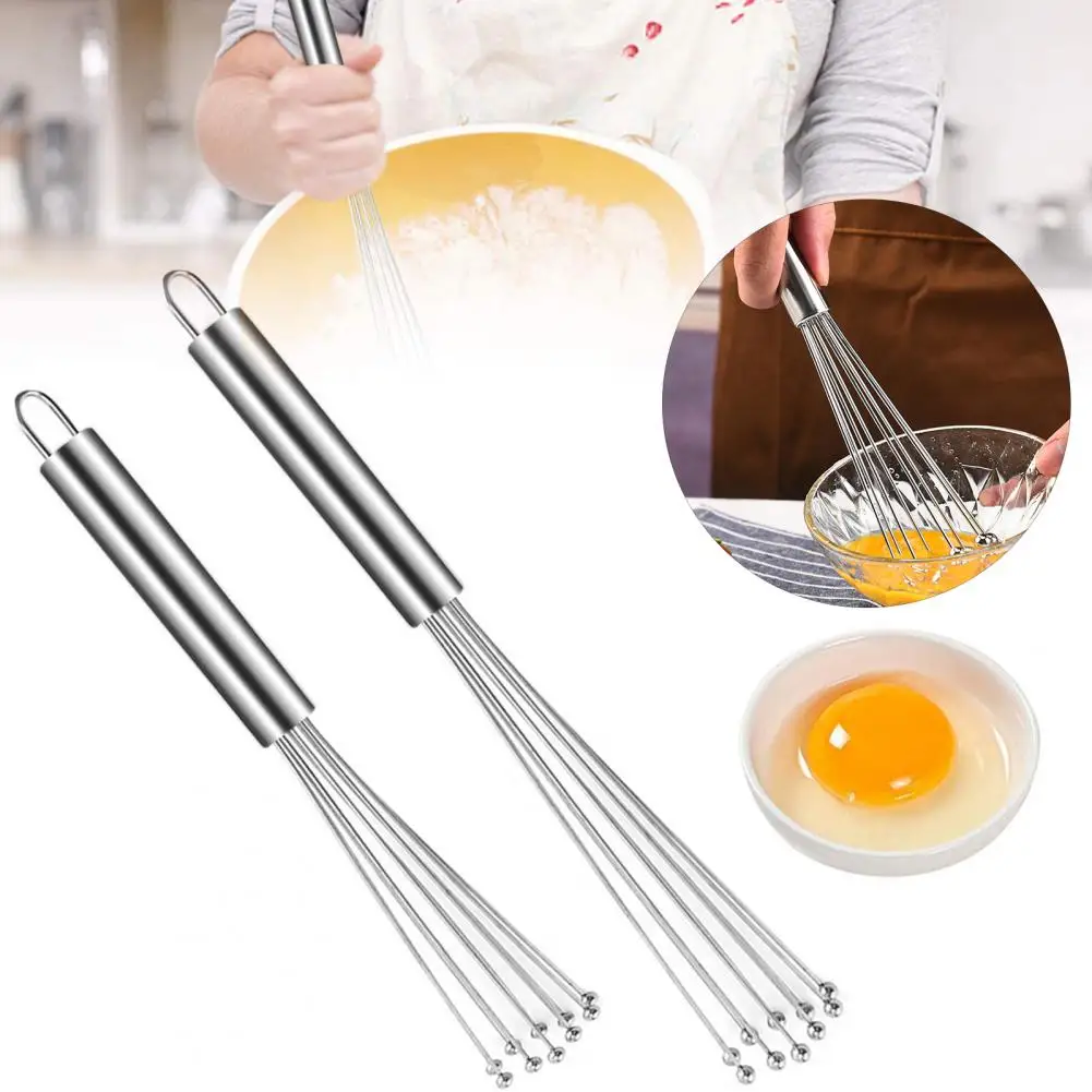 

Rust-proof Egg Whisk Stainless Steel Wave Bead Whisk Set Handheld Egg Cream Whisk Kitchen Baking Tools Rust-proof Comfortable