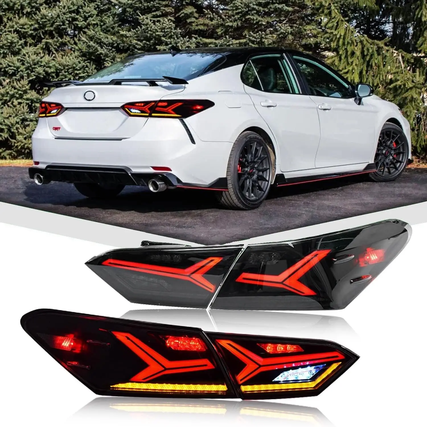 

LED Tail Lights for Toyota Camry 8th Gen 2018-2023 L LE SE XLE XSE TRD Hybrid Rear Lamp Taillight Assembly