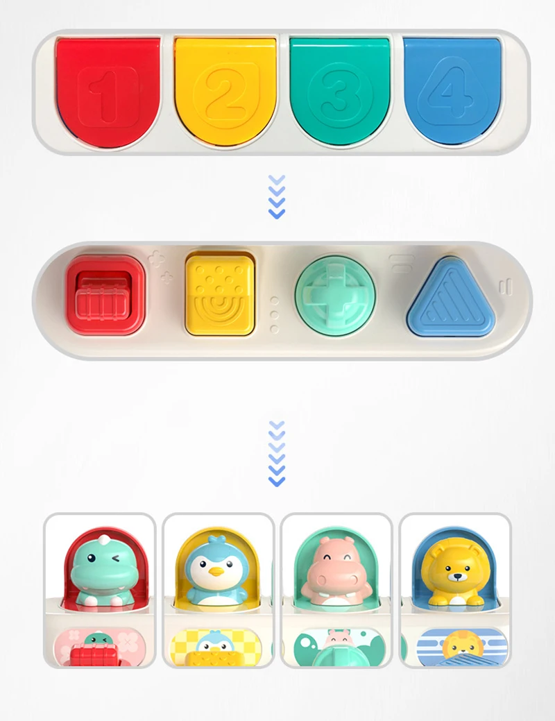 Baby Toys 6 to 12 Months Pop Up Animals Cause and Effect Toy Switch Box Baby Montessori Early Learning Development Sensory Toy