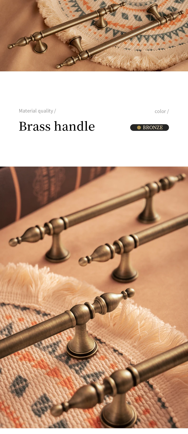 Description Picture 2 of itemAntique Brass Handle Islamic Style Furniture Door Pull Brushed Bronze Wardrobe Door Kitchen Cabinet Knob Hardware accessories