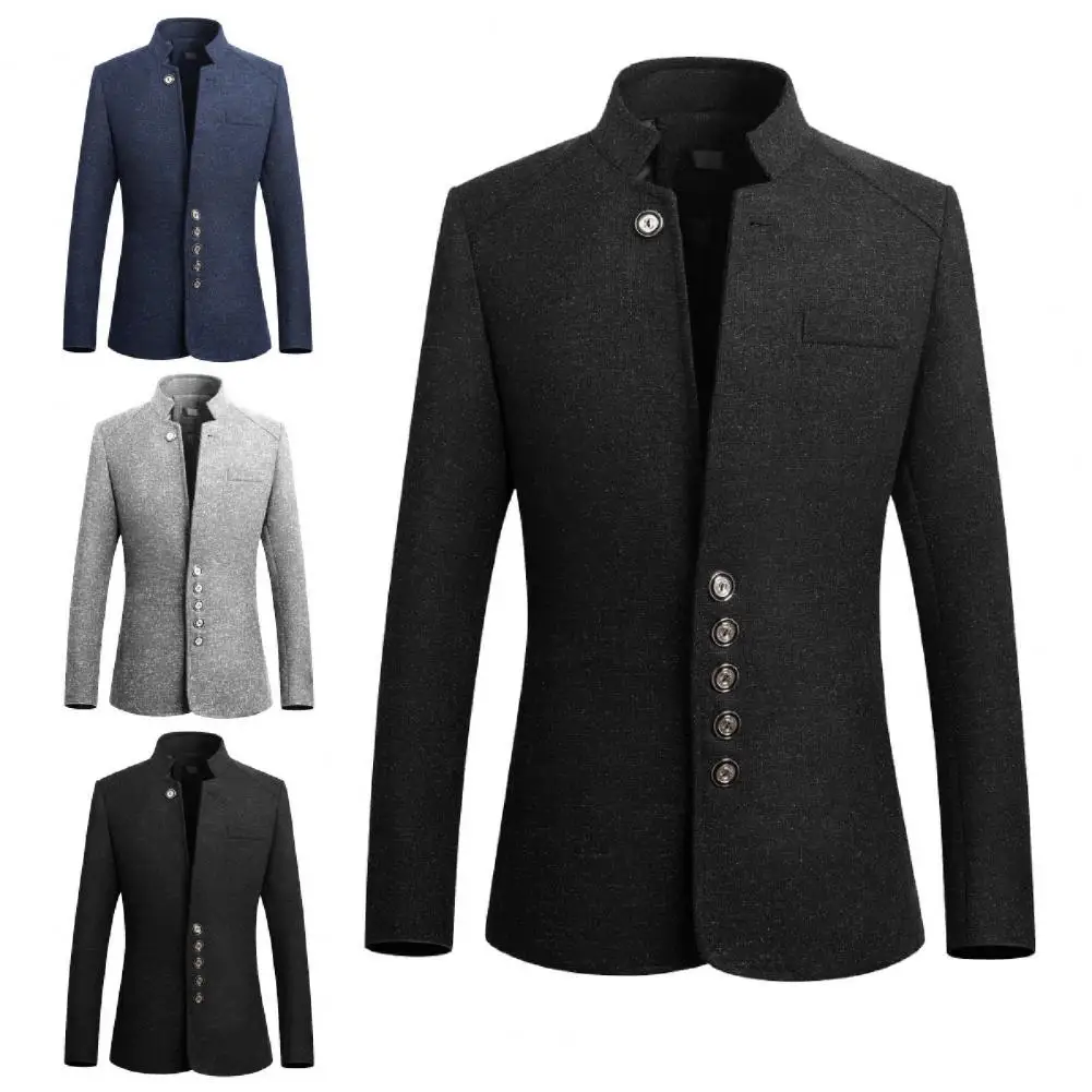 

Casual Suit Jacket Colorfast with Pocket Polyester Single Breasted Suit Jacket Suit Blazer Ultra-soft