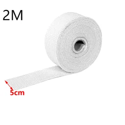 Enhanced Heat-Resistant Motorcycle Exhaust Insulation Wrap (White 2M)