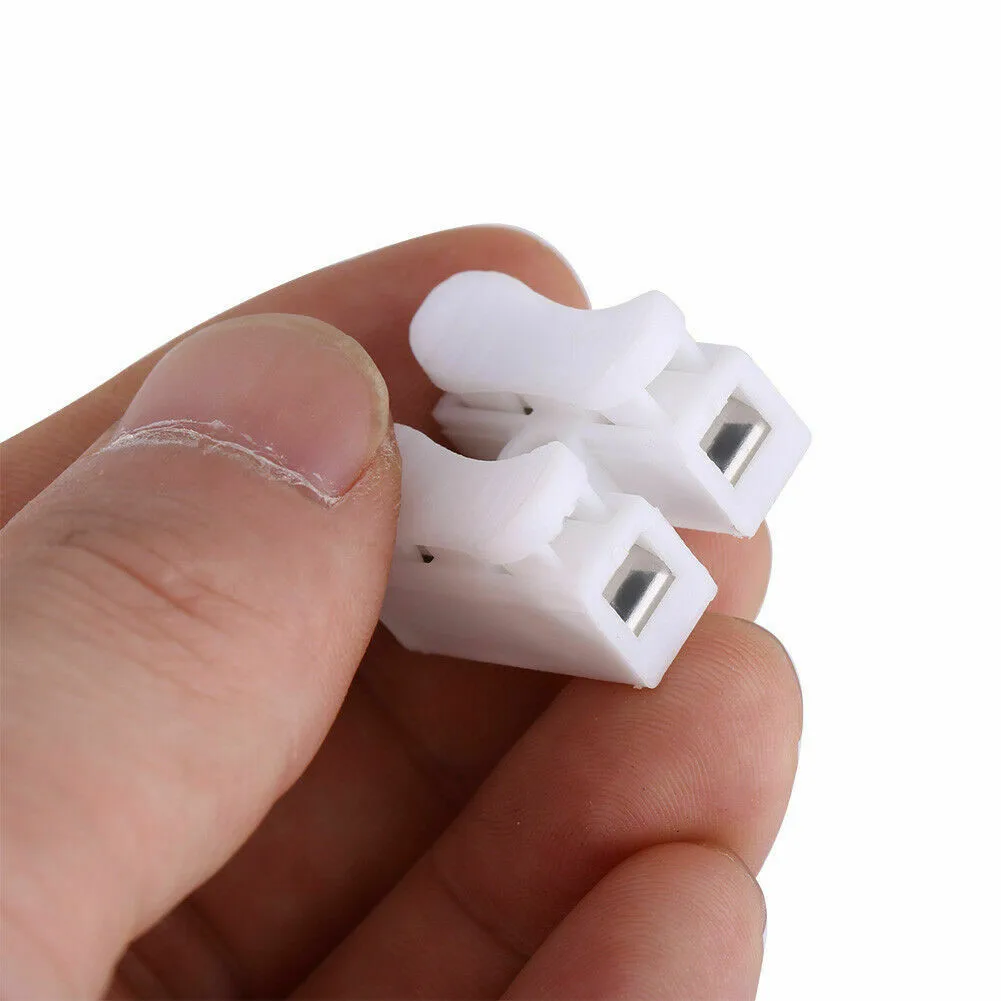 20Pcs CH2 Spring Quick Wire Connector Cable Clamp 2p Electrical Crimp  Erminal Block 2 Way Easy Fit For Led Strip - AliExpress, image size:1001x1001
