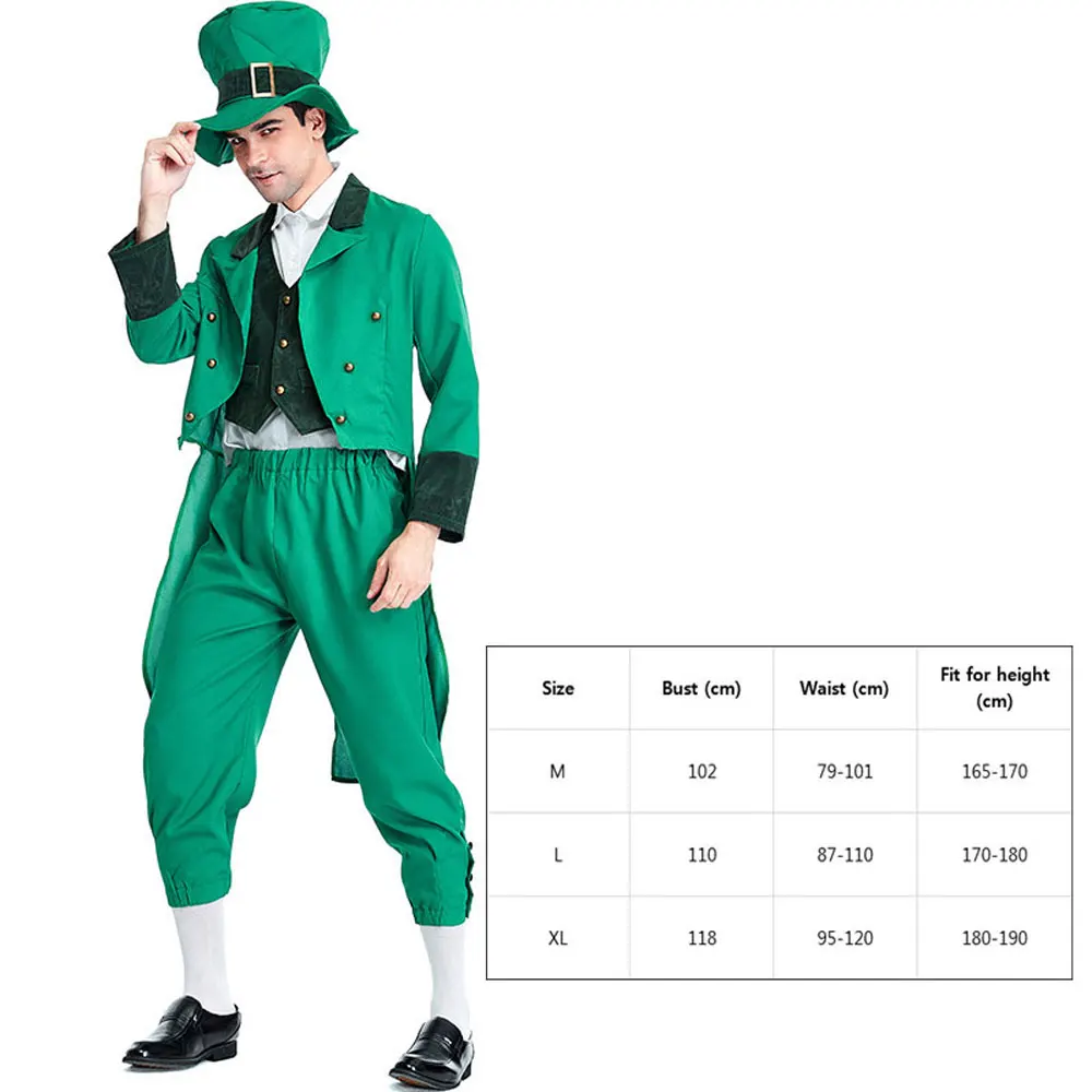 

Fantasia Family St. Patricks Day Costume Ireland Irish Leprechaun Elf Cosplay for Adult Kids Child Halloween Fancy Dress