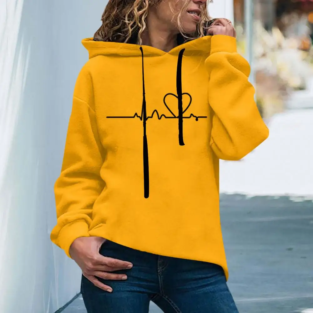 

Hat Chic Young Style Lady Winter Hoodie Loose Women Winter Hoodie Drawstring Female Clothes