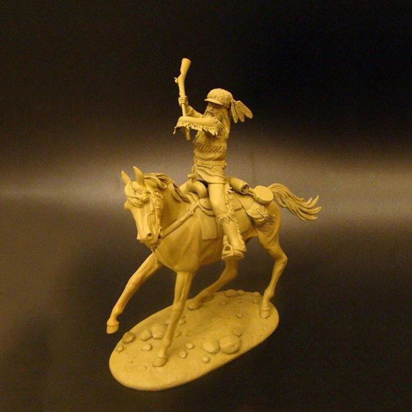Unassambled alten Soldaten mit Pferde harz Figur Miniatur Modell Kits unbemalt