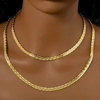 Collier Simple bijoux mode italie 750 plaqué or 18 carats chaîne serpent plate africaine mariage anniversaire cadeau fête 2