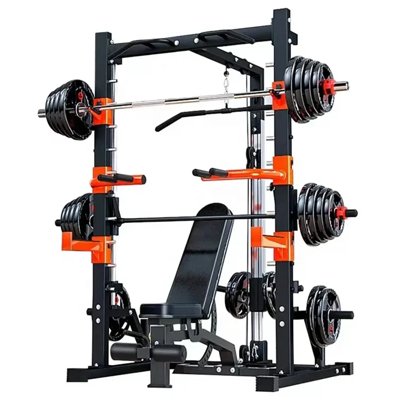 All In One Workout Smith Machine Multi Function Home Gym Attrezzature Per Il Fitness Multifunzione Brench Press Power Cage Squat Rack