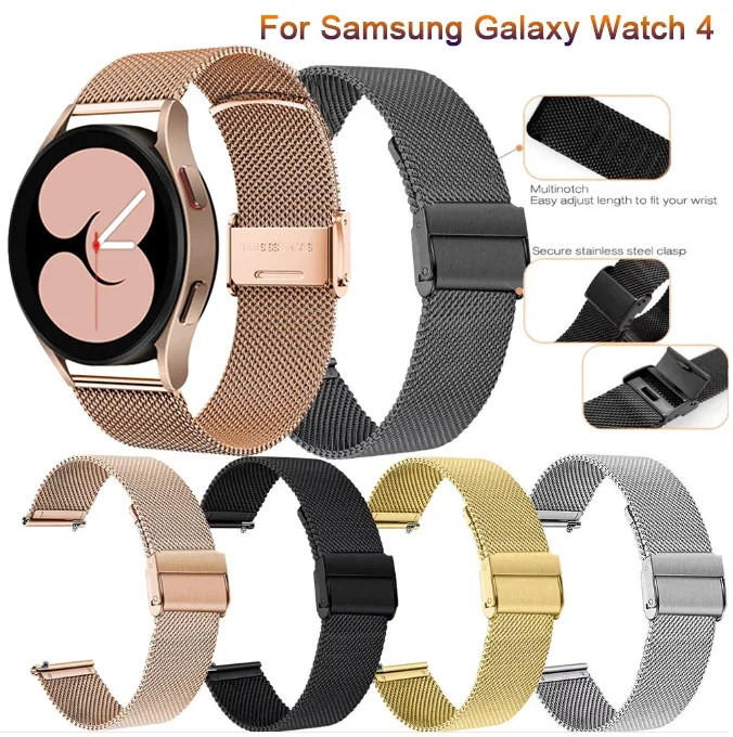 

Milanese Stainless Steel Metal Strap For Samsung Galaxy Watch 4 44mm 40mm / Watch 4 Classic 46mm 42mm SmartWatch Watch4 Correa