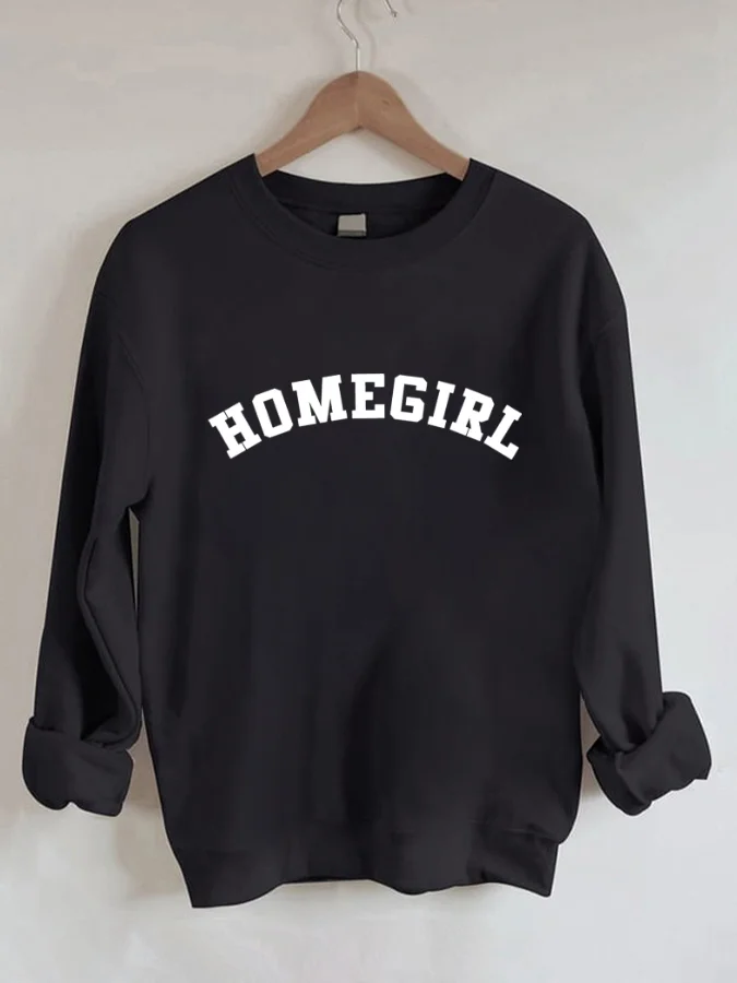 Letters Print Casual Sweatshirt  Women's Luxury Pullover Long Sleeve Sports Blouse Oversize Clothing