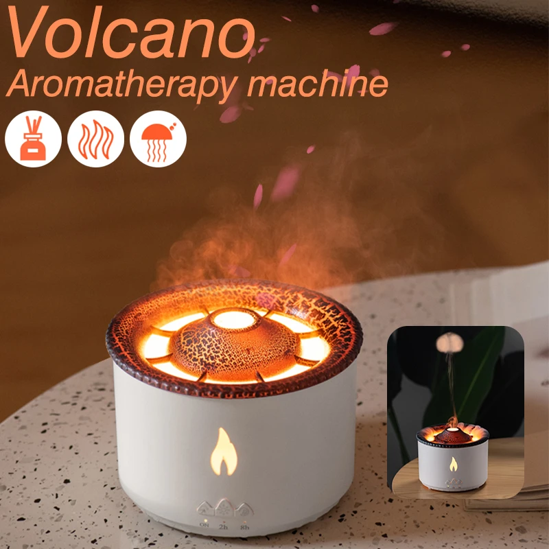 Ultrasonic Volcanic Flame Aroma Diffuser Essential Oil 360ml Usb Portable Air Humidifier With