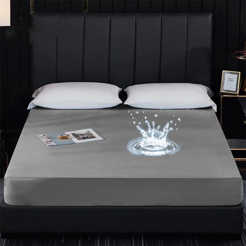 

100% Bamboo Fiber Fabric Fitted Bed Sheet with Elastic Band Anti-mite Multi Size Mattress Protector Cover Elderly Care Sheets