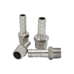 Stainless Steel Hose Barb Tail to BSP Male Adapter for Home Brew, Water, Fuel, and Air Applications