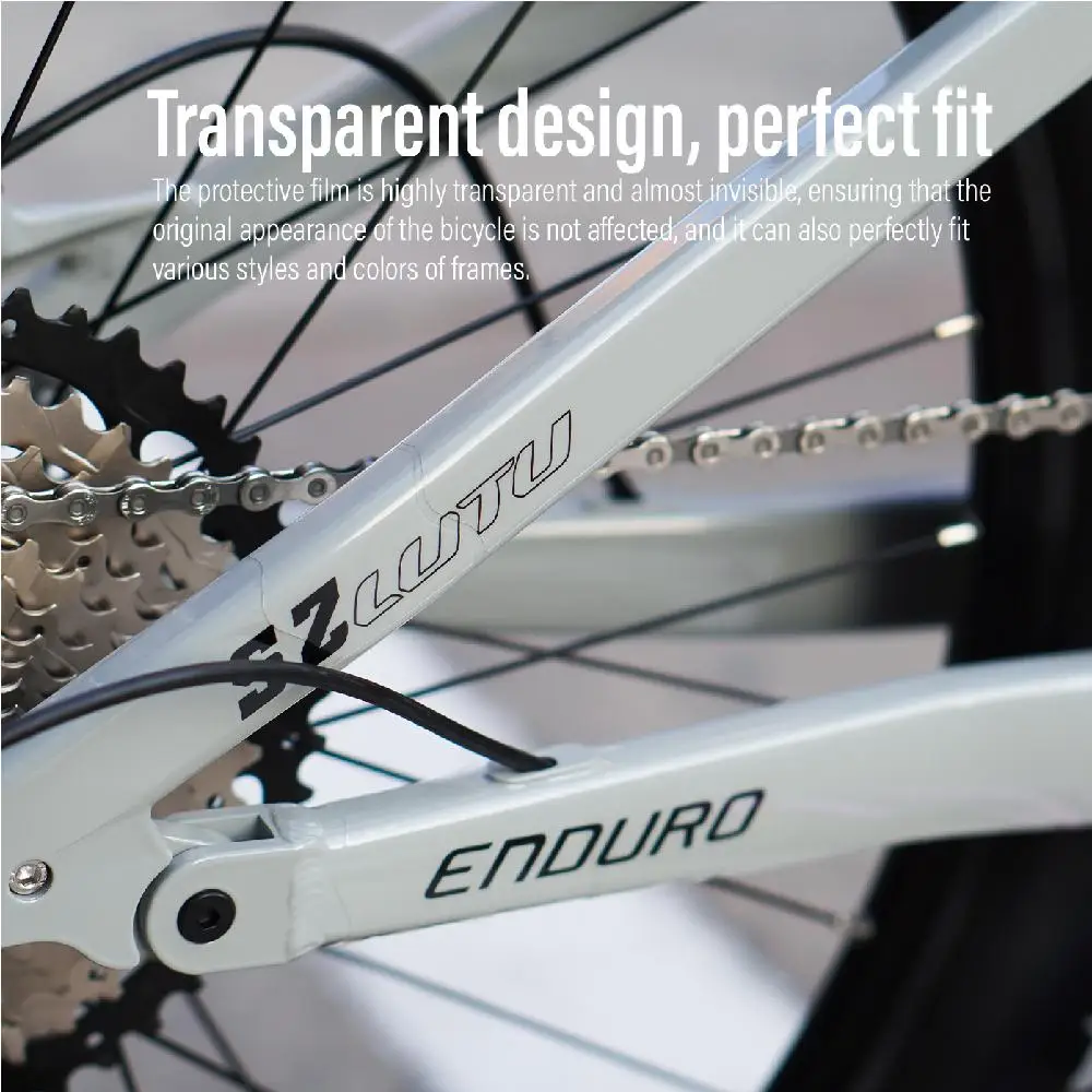 Chooee MTB Fahrradrahmen Gabel Schutzpolster, kratzfeste TPU-Schutzaufkleber, Mountainbike-Klebefolie – Detail 15