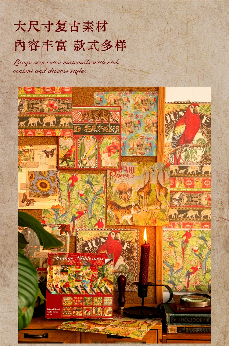 30 Blatt Dekor Scrapbook Vintage Materialien Papier Combo Kit DIY Junk Journal Collage Fotoalbum Retro Hintergrundpapier – Detail 5
