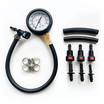 Fuel Pressure Test Kit - Quick Connected Fuel Injection Pump Pressure Tester Gauge  0-100PSI with Valve 6.3/ 7.89/ 9.49 for Car 1
