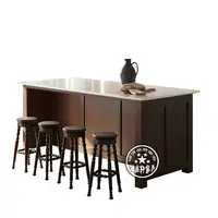 โต๊ะอาหารไม้เนื้อแข็งแบบเกาะกลางสไตล์วบิซาดี้ พร้อมเคาน์เตอร์ครัวแบบเปิดในตัวสำหรับทำอาหาร อบขนม และใช้เป็นบาร์ในบ้าน 5