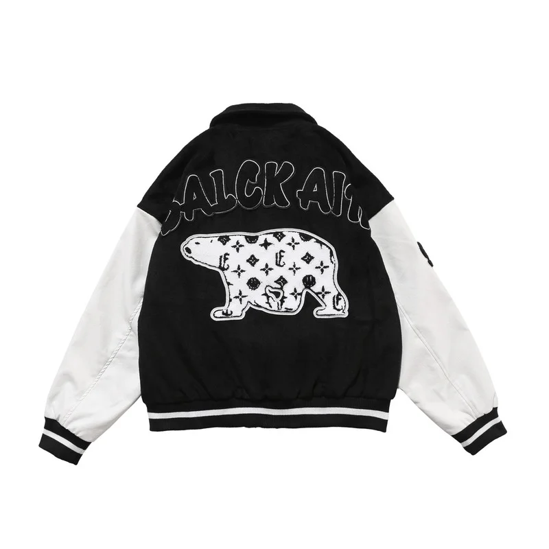 Varsity Jacket Mens Furry Letters Embroidery Color Block College Jackets Womens Hip Hop Harajuku Baseball Coats Unisex Korean
