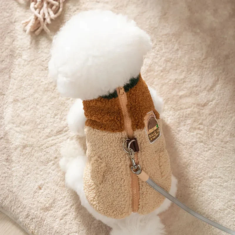 Pet jacket Brown Autumn and Winter Dog Two Legged Cardigan Puppy Warm Clothing Teddy Fashion S-XL