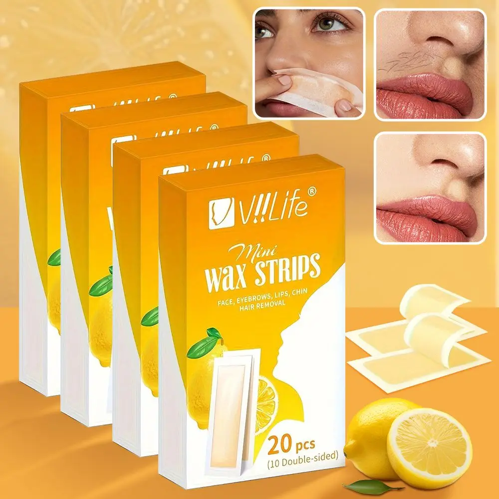 Facial Wax Strips Hair Removal Kit for All Skin Types 10/20 Pieces depilatory wax strips facial hair remover hair removal wax