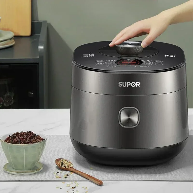 Supor Pressure Cooker 5 Liters Steam Boil Rice Cooker 2 Inner Pots Timing Reservation Electric Home Kitchen Multicooker