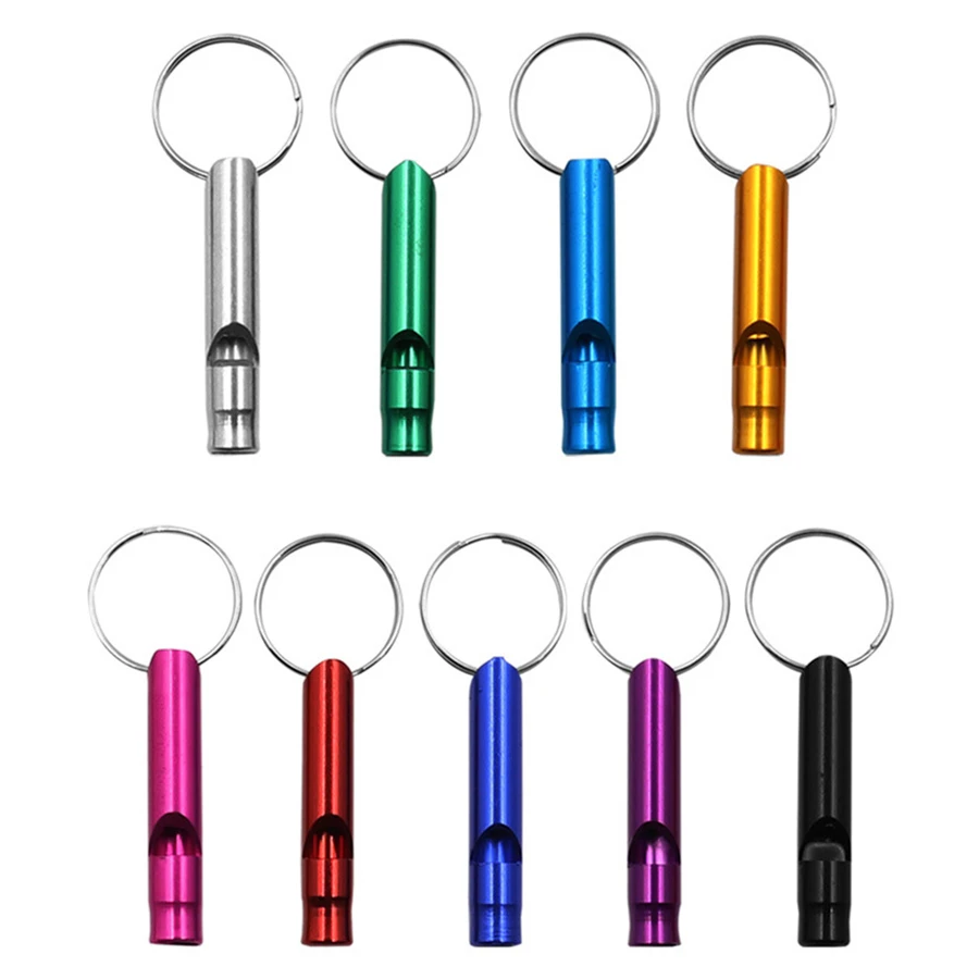Outdoor Metal Multifunction Whistle Pendant With Keychain Keyring For Outdoor Survival Emergency Mini Size Whistles