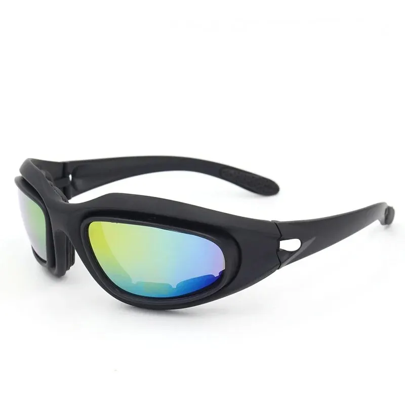 C5 Tactical Shooting Glasses Night Vision Color Changing Bulletproof Glasses Windproof Riding Unisex Full Frame Sport Style shooting glasses tactical goggles