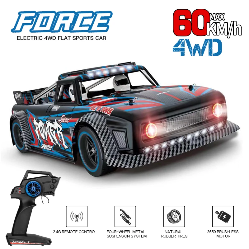 

WLtoys 104072 1:10 60KM/H 4WD RC Car 3650 Brushless 2.4G Electric High Speed Off-Road Remote Control Drift Toys for Children