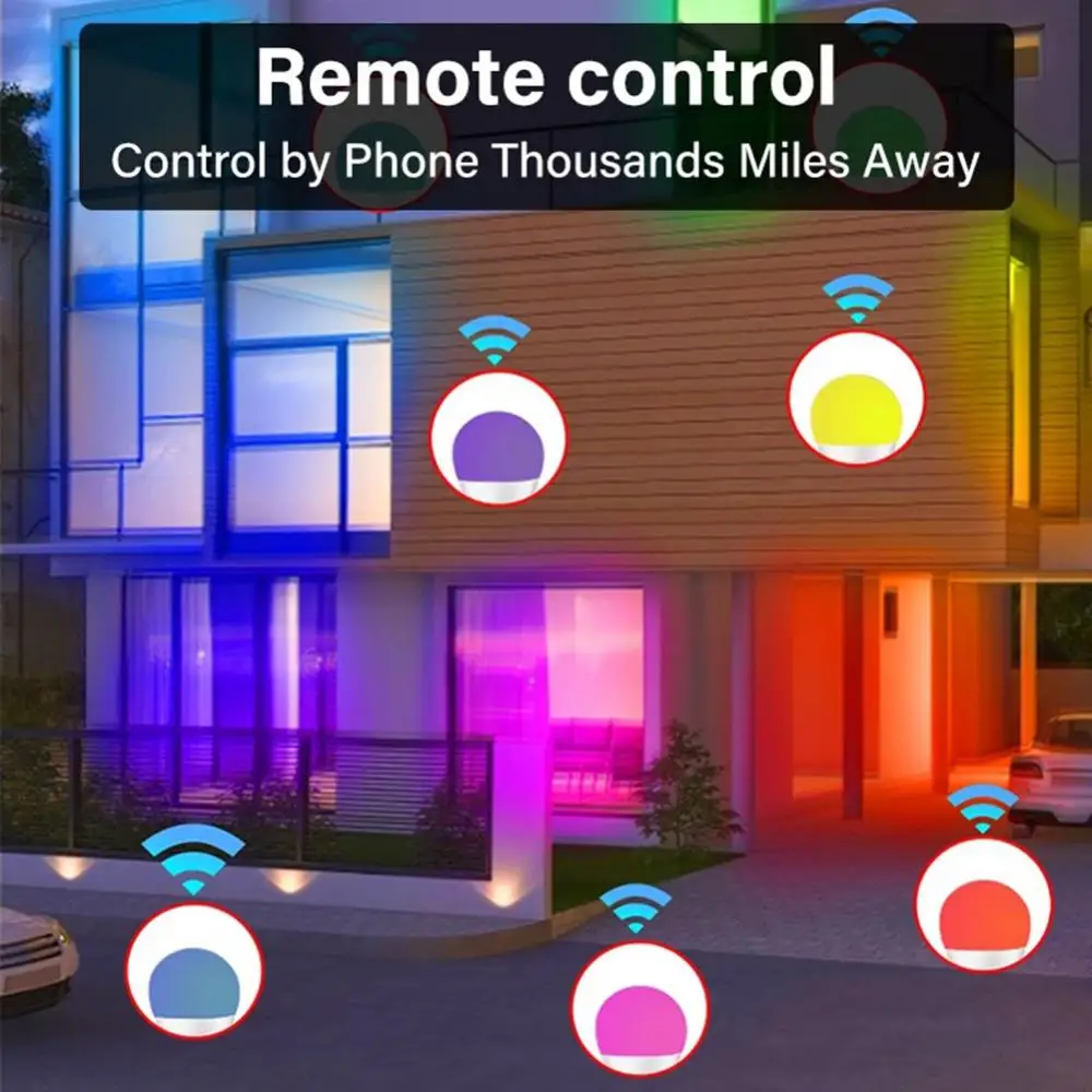 

Светодиодная Rgb лампа с регулировкой яркости, 9 Вт, E27, B22, лампочка 2700k-6500k, лампочка с поддержкой Alexa Home, Ifttt, пять направлений