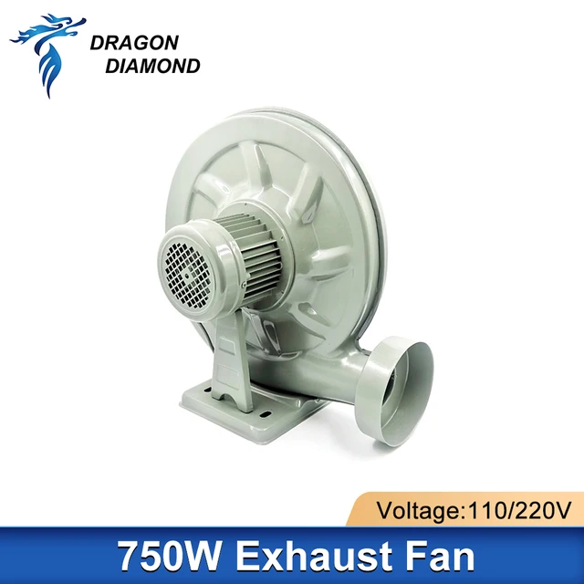 750W Exhaust Fan 110/220V Air Blower Centrifugal For Co2 Laser Engraver and CNC Router Medium Pressure Lower Noise metal shell 1