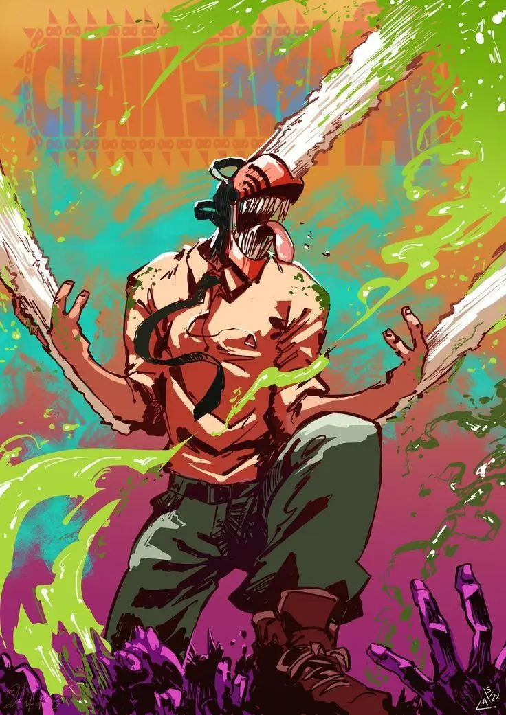 Chainsaw Man Anime Wall Art Canvas Poster