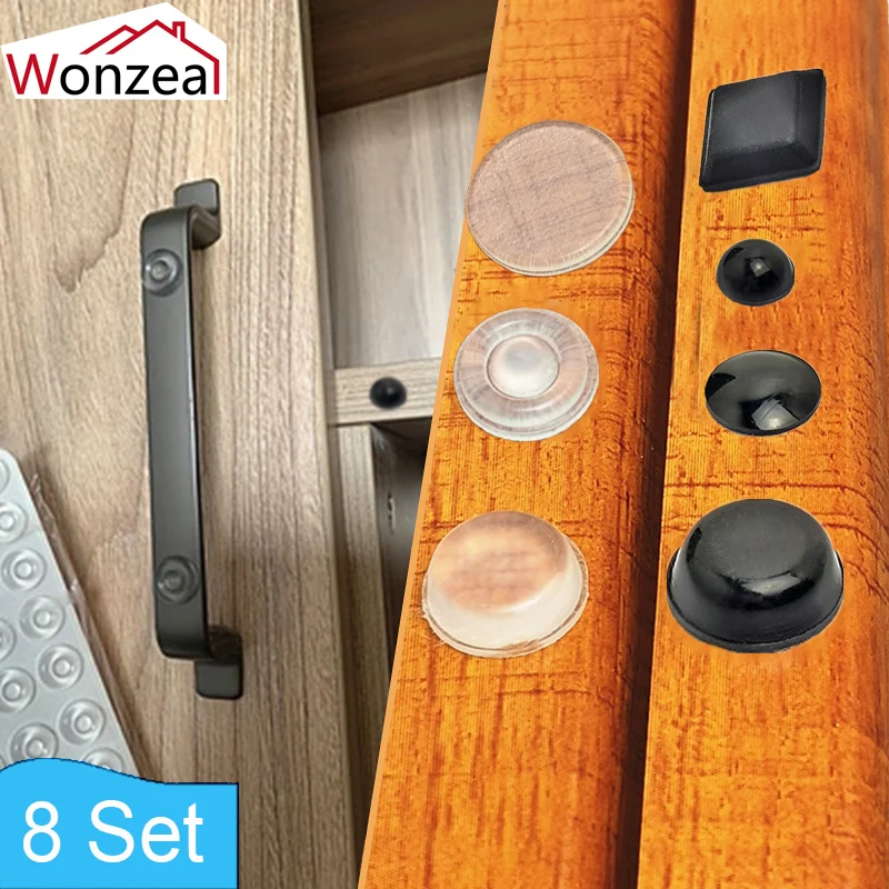 Door Stopper Silicon Rubber Damper Kitchen Cabinet Self Adhesive Stop Damper Buffer Pad Furniture Bumper Hardware