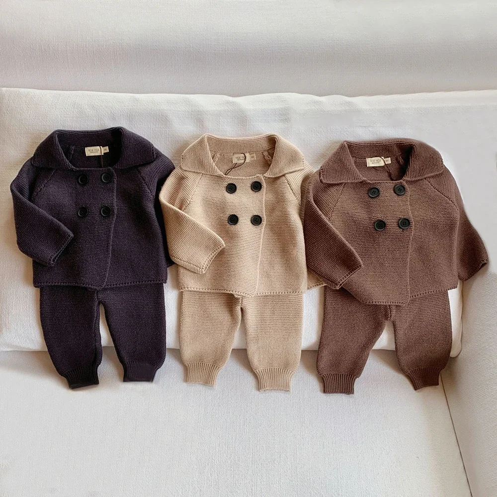 Autumn Winter Baby Boy Clothes Sets Long Sleeves Baby Boy Cardigan + Pants 2pcs Kids Outfits Infant Boy Clothes Sets