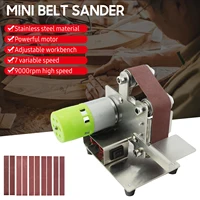110V/220V Polishing Grinding Machine Cutter Edges Sharpener Multifunctional Grinder Mini Electric Belt Sander 7 speed Adjustable 2