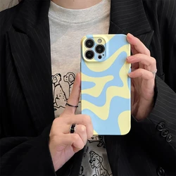 Abstract Waves Pattern Phone Case - Blue and Yellow Design Cover - Galaxy S20 FE (1)