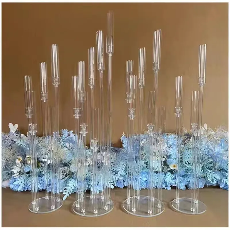 

2pcs 5pcs 10pcs Wedding Decoration Centerpiece Candelabra Clear Candle Holder Acrylic Candlesticks for Weddings Event Party