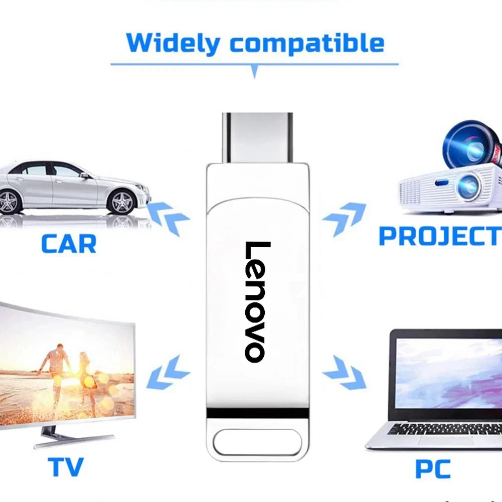 레노버 USB 3.2 플래시 드라이브, 고속 전송, 금속 메모리 카드, 펜드라이브 플래시 디스크, 메모리 방수 스틱, 16TB, 2TB, 신제품