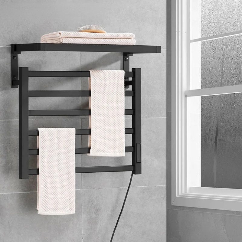 New 2023 Bathroom Equipment Electric Towel Rack Aluminium Alloy Temperature  u0026Time Control Smart Home Heated Towels Rail Warmer - AliExpress