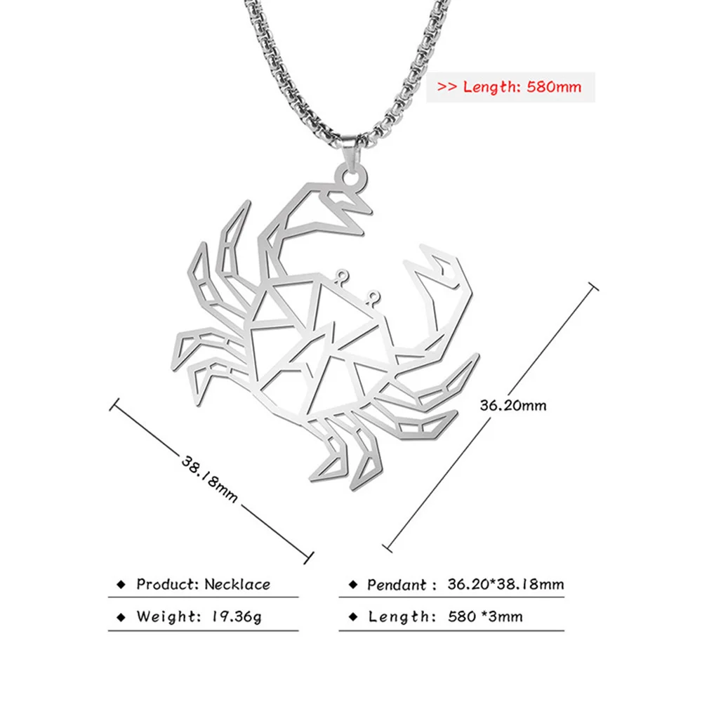 Punk Garnelen Löwe Wolf Anhänger Halskette Edelstahl Tier Halskette trend ige weibliche Geburtstags feier Geschenk Designer Schmuck – Detail 32