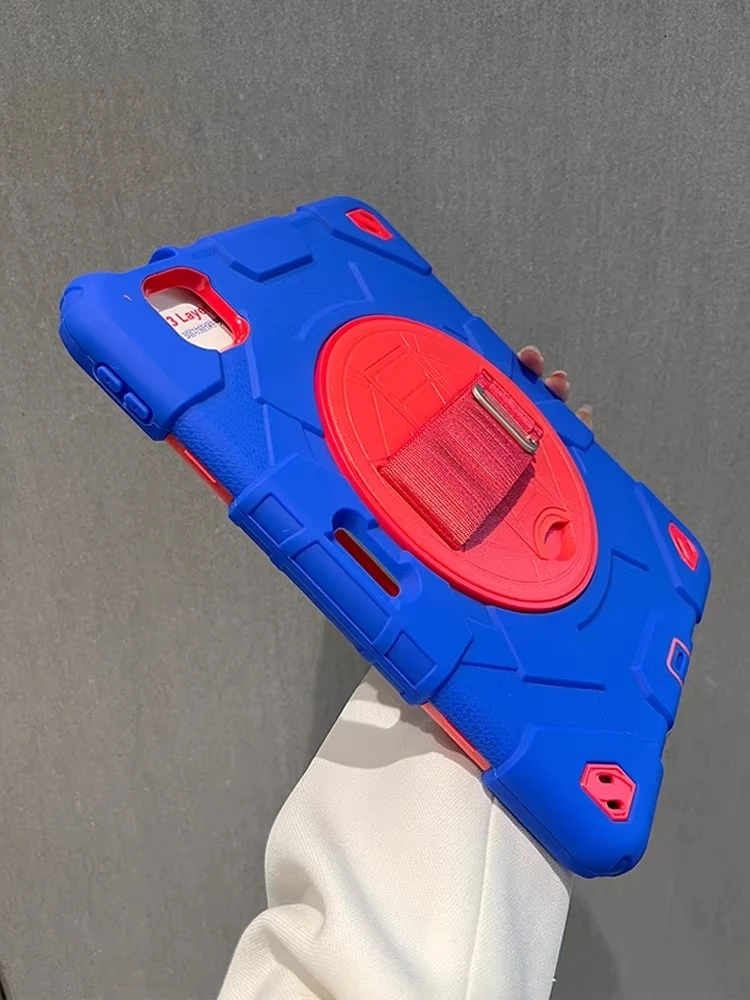 

Kids Silicone For Ipad Pro 11 Case Wrist Strap Swivel Stand Heavy Duty Cover For Ipad 10th 9th 8th 7th 10.2 Air 5 4 10.9 5th 9.7