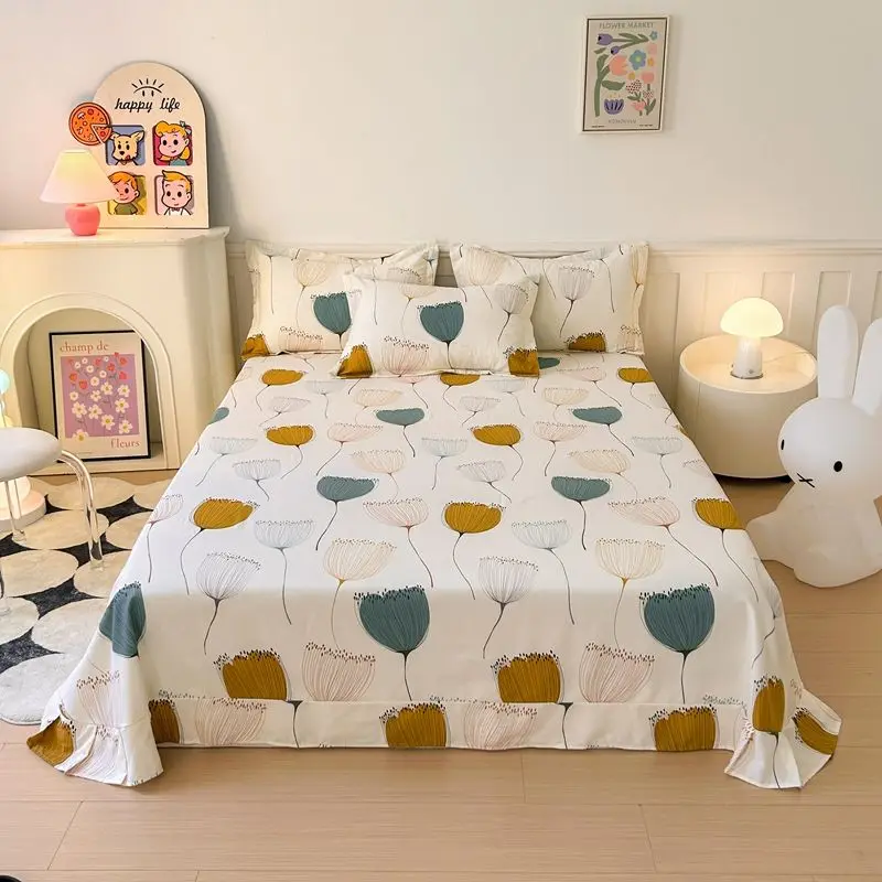 Scandinavian Style 100 Cotton Flannel Bed Sheet Set Single Piece Photo Inspiration